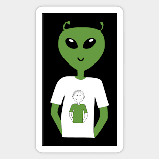 Alien Human T-shirt-T-shirt, Short hair (Dark backgrounds) Magnet